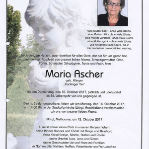 Ascher Maria Geb. Ellinger